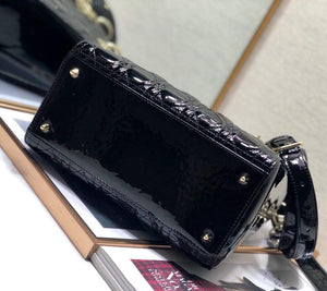 Dior M0565 Lady Dior Medium Tote Bag M950 Black Patent Cannage Calfskin - Default Title - View 8
