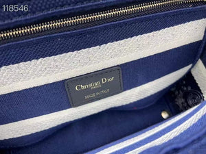 Dior M0565 Medium Lady D-Life Bag Blue and White Cornely-Effect Embroidery - Default Title - View 6