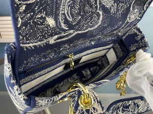 Dior M0565 Medium Lady D-Life Bag Blue Toile de Jouy Reverse Embroidery - Default Title - View 6