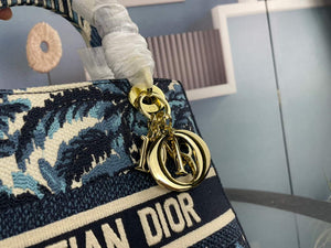 Dior M0565 Medium Lady D-Life Bag Blue Cupidon Embroidery - Default Title - View 5