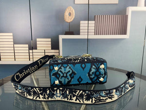 Dior M0565 Medium Lady D-Life Bag Blue Cupidon Embroidery - Default Title - View 6