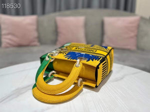 Dior M0565 Medium Lady D-Life Bag Brigh Yellow and Green D-flower Pop Embroidery - Default Title - View 4