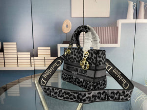 Dior M0565 Medium Lady D-Life Bag Mizza Embroidery Blue and Black - Default Title - View 2