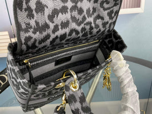 Dior M0565 Medium Lady D-Life Bag Mizza Embroidery Blue and Black - Default Title - View 7