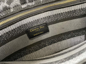 Dior M0565 Medium Lady D-Life Bag Mizza Embroidery Blue and Black - Default Title - View 8