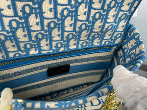 Dior M0565 Medium Lady D-Life Bag Oblique Jacquard Blue - Default Title - View 8