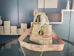 Dior M0565 Medium Lady D-Life Bag Pink Toile de Jouy Embroidery - Default Title - View 2