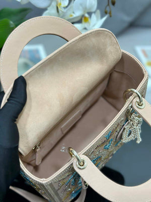 Dior M0565 Medium Lady D-Lite Bag Embroidery floral beads M1062 - Default Title - View 7