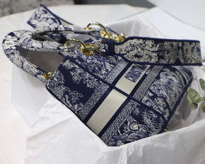 Dior M0565 Medium Lady D-Lite Blue Toile de Jouy Embroidery M1022 - Default Title - View 7