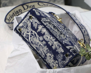 Dior M0565 Medium Lady D-Lite Blue Toile de Jouy Embroidery M1022 - Default Title - View 8