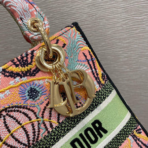 Dior M0565 Medium Lady D-lite Embroidery Bag Pink - Default Title - View 4