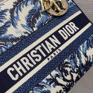 Dior M0565 Medium Lady D-lite Embroidery Bag Blue - Default Title - View 3