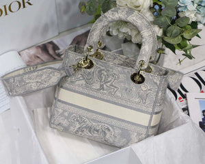 Dior M0565 Medium Lady D-Lite Blue Toile de Jouy Embroidery M1023 - Default Title - View 6