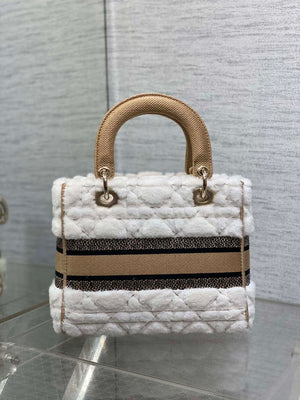 Dior M0565 Medium Lady D-Lite Wool Beige with Brown M1036 - Default Title - View 5