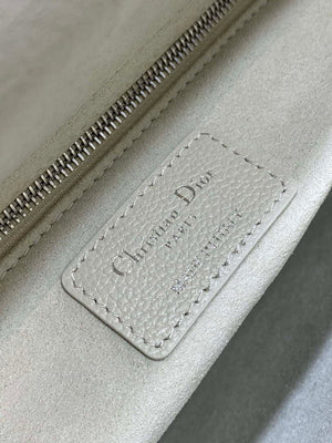Dior M0565 Medium Lady Dior Bag Beige Grained Cannage Calfskin Silver - Default Title - View 9