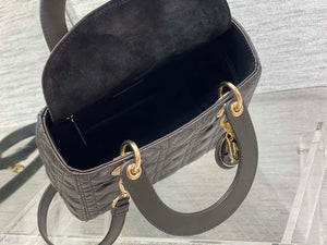 Dior M0565 Medium Lady Dior Bag Black Cannage Lambskin Enamel Hardware - Default Title - View 8