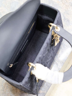 Dior M0565 Medium Lady Dior Bag Black Graphic canvas - Default Title - View 8