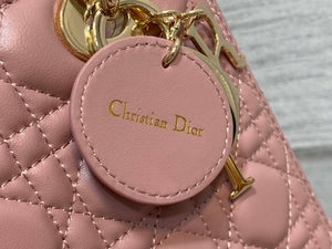 Dior M0565 Medium Lady Dior Bag Blush Cannage Lambskin Gold - Default Title - View 4