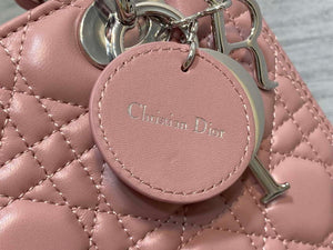Dior M0565 Medium Lady Dior Bag Blush Cannage Lambskin Silver - Default Title - View 4