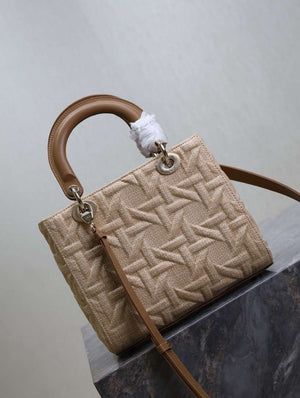 Dior M0565 Medium Lady Dior Bag Brown Graphic canvas - Default Title - View 5