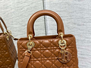 Dior M0565 Medium Lady Dior Bag Caramel Cannage Lambskin Enamel Hardware - Default Title - View 2