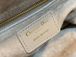 Dior M0565 Medium Lady Dior Bag Taupe Cannage Lambskin Enamel Hardware - Default Title - View 9