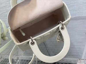 Dior M0565 Medium Lady Dior Bag White Cannage Lambskin Silver - Default Title - View 8