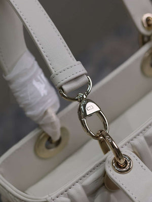 Dior M0565 Medium Lady Dior Bag White Graphic Cannage Calfskin - Default Title - View 9