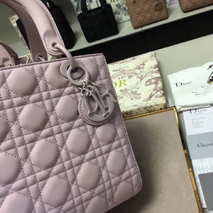 Dior M0565 Medium Lady Dior Cannage Calfskin Bag Pink - Default Title - View 3