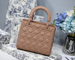 Dior M0565 Medium Lady Dior Cannage Calfskin Bag Tan - Default Title - View 4