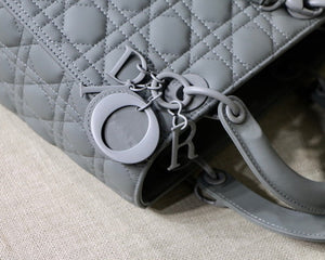 Dior M0565 Medium Lady Dior Cannage Calfskin Bag Grey - Default Title - View 4