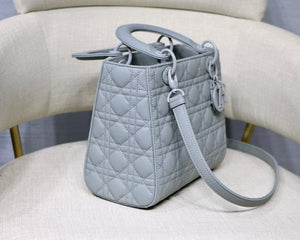 Dior M0565 Medium Lady Dior Cannage Calfskin Bag Grey - Default Title - View 6