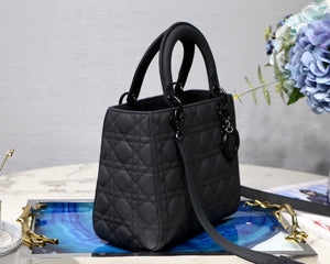 Dior M0565 Medium Lady Dior Cannage Calfskin Bag Black - Default Title - View 6