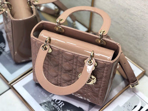 Dior M0565 Medium Lady Dior Patent Cannage Calfskin Bag Light Pink - Default Title - View 5