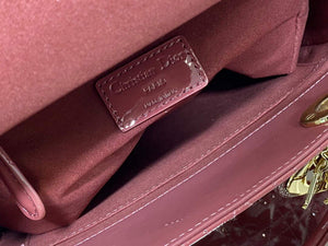Dior M0565 Medium Lady Dior Patent Cannage Calfskin Bag Pink - Default Title - View 9