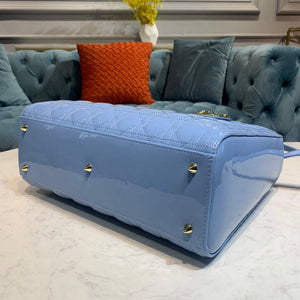 Dior M0566 Large Lady Dior Cannage Calfskin Bag Blue - Default Title - View 4