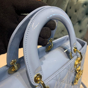 Dior M0566 Large Lady Dior Cannage Calfskin Bag Blue - Default Title - View 5