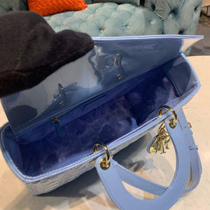 Dior M0566 Large Lady Dior Cannage Calfskin Bag Blue - Default Title - View 8