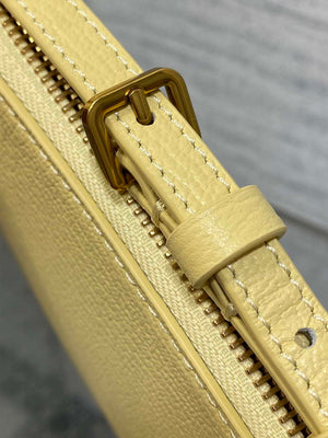 Dior M05909 Saddle Shoulder Pouch Pastel Yellow Goatskin - Default Title - View 7