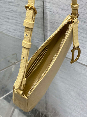 Dior M05909 Saddle Shoulder Pouch Pastel Yellow Goatskin - Default Title - View 8
