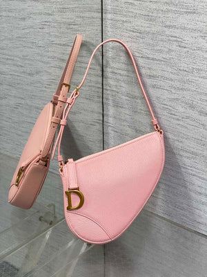 Dior M05909 Saddle Shoulder Pouch Melocoton Pink Goatskin - Default Title - View 1