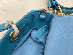 Dior M0613 Small Lady D-joy Bag Blue Cannage Lambskin - Default Title - View 8