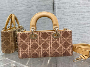 Dior M0613 Small Lady D-joy Bag Cannage Lambskin Limited Edition Heavy Industry Beads Apricot - Default Title - View 5