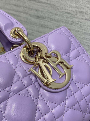 Dior M0613 Small Lady D-joy Bag Purple Cannage Lambskin - Default Title - View 3