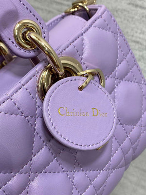 Dior M0613 Small Lady D-joy Bag Purple Cannage Lambskin - Default Title - View 4