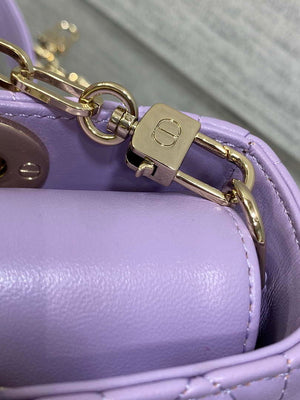 Dior M0613 Small Lady D-joy Bag Purple Cannage Lambskin - Default Title - View 5