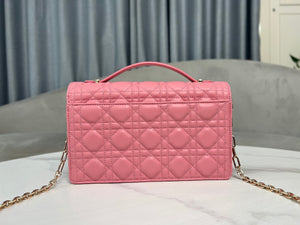 Dior M0997 My Dior Top Handle Bag Pink Cannage Lambskin - Default Title - View 3