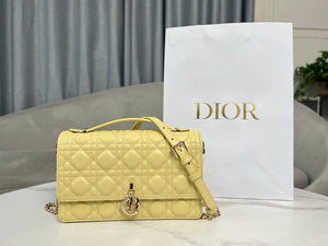 Dior M0997 My Dior Top Handle Bag Yellow Cannage Lambskin - Default Title - View 1