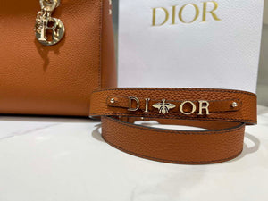 Dior M1151 Medium Lady D-Sire My ABCDior Bag Dark Brandy Bull Leather - Default Title - View 2