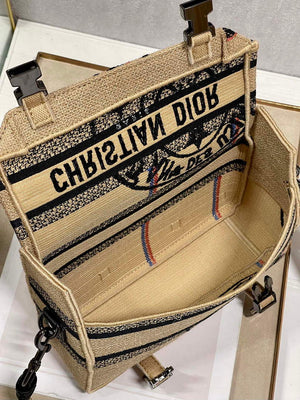 Dior Diorcamp Bag Small Model Beige Union Embroidered Jute Fabric M1241 - Default Title - View 8
